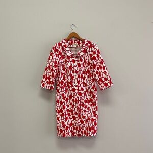 Talbots Red and White Printed coat dressy jacket size 12 Easter party